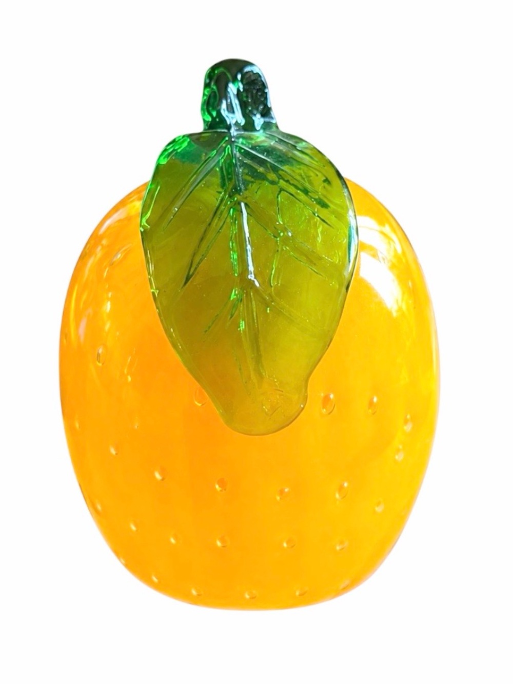 Vintage Hand Blown Glass Lemon Decoration